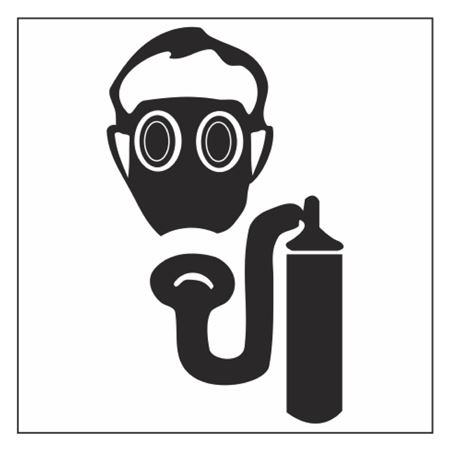 Hazard Symbol Decal - Respirator w/Oxygen - 1"